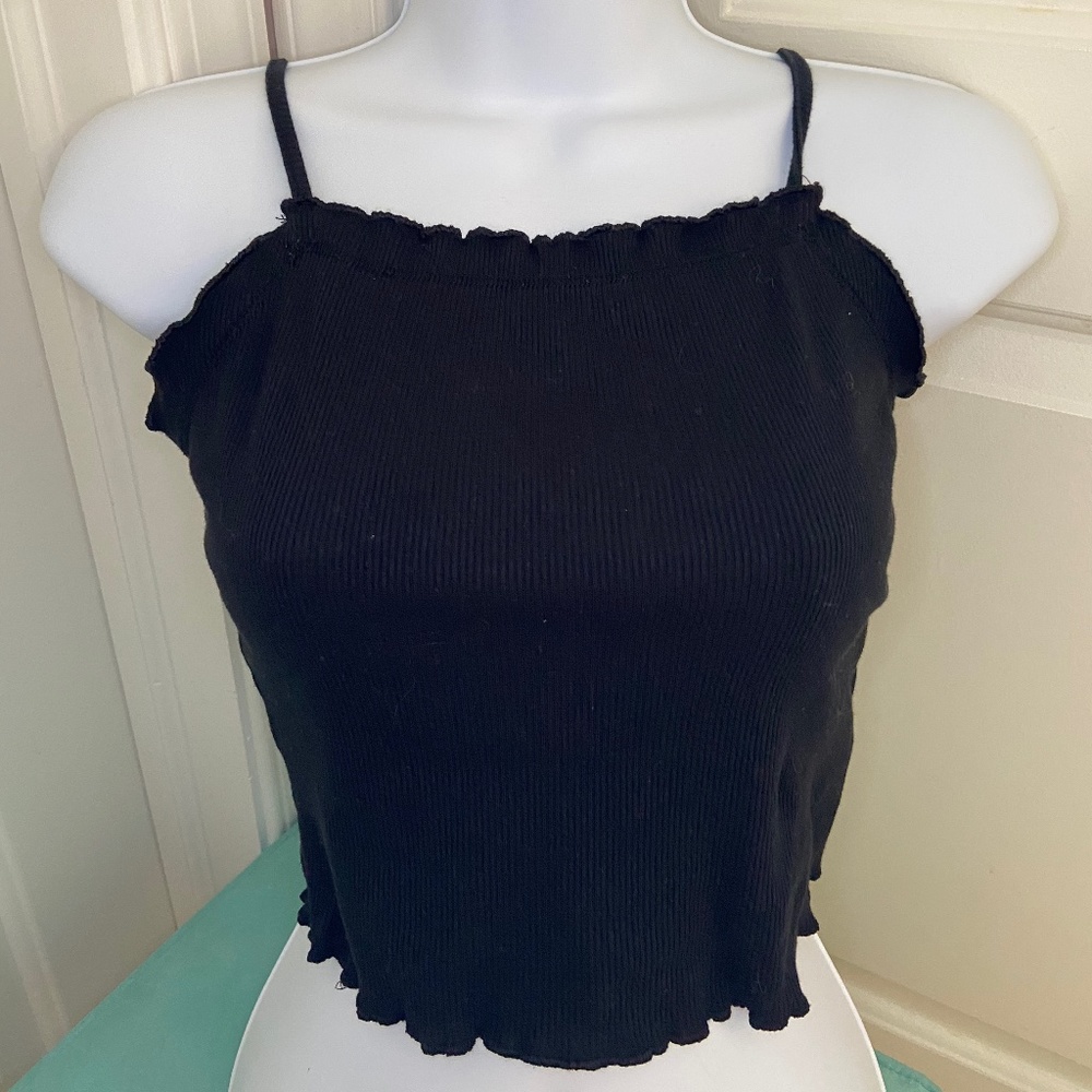 Derek Heart Black Tank Top - Size Junior Medium